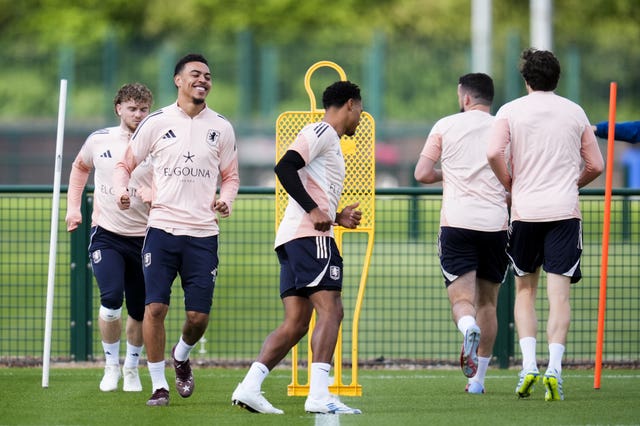 Aston Villa in training