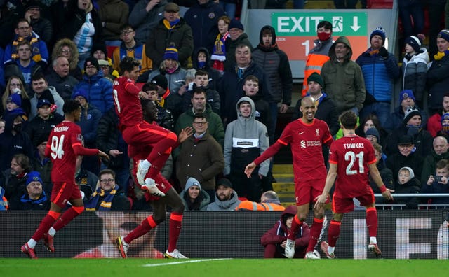 Fabinho netted twice for Liverpool