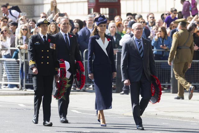 Centre left to right: Hamish Cooper, the Princess of Wales and Jay Weatherill