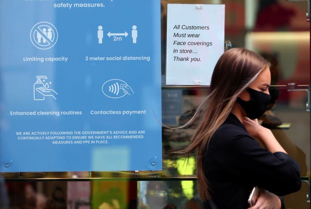 Shopper in mask