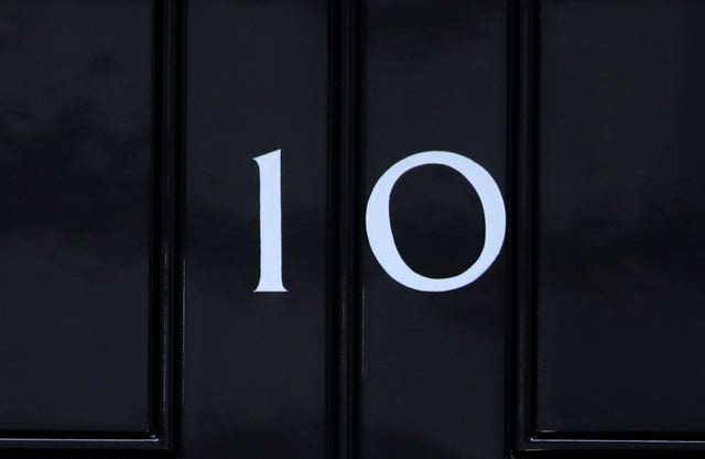 The door to 10 Downing Street in London (Aaron Chown/PA)