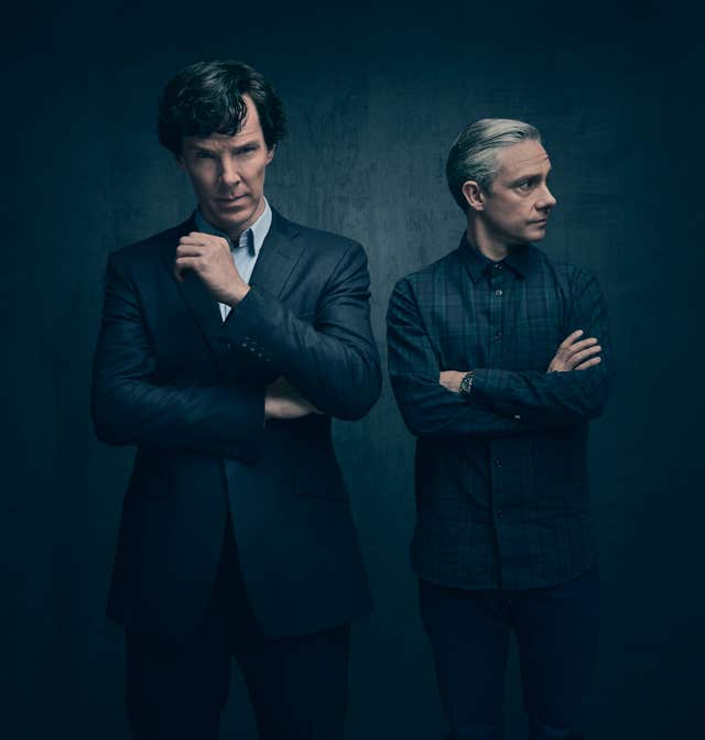 Sherlock Holmes played by Benedict Cumberbatch (left) and Dr John Watson played by Martin Freeman (BBC/PA)
