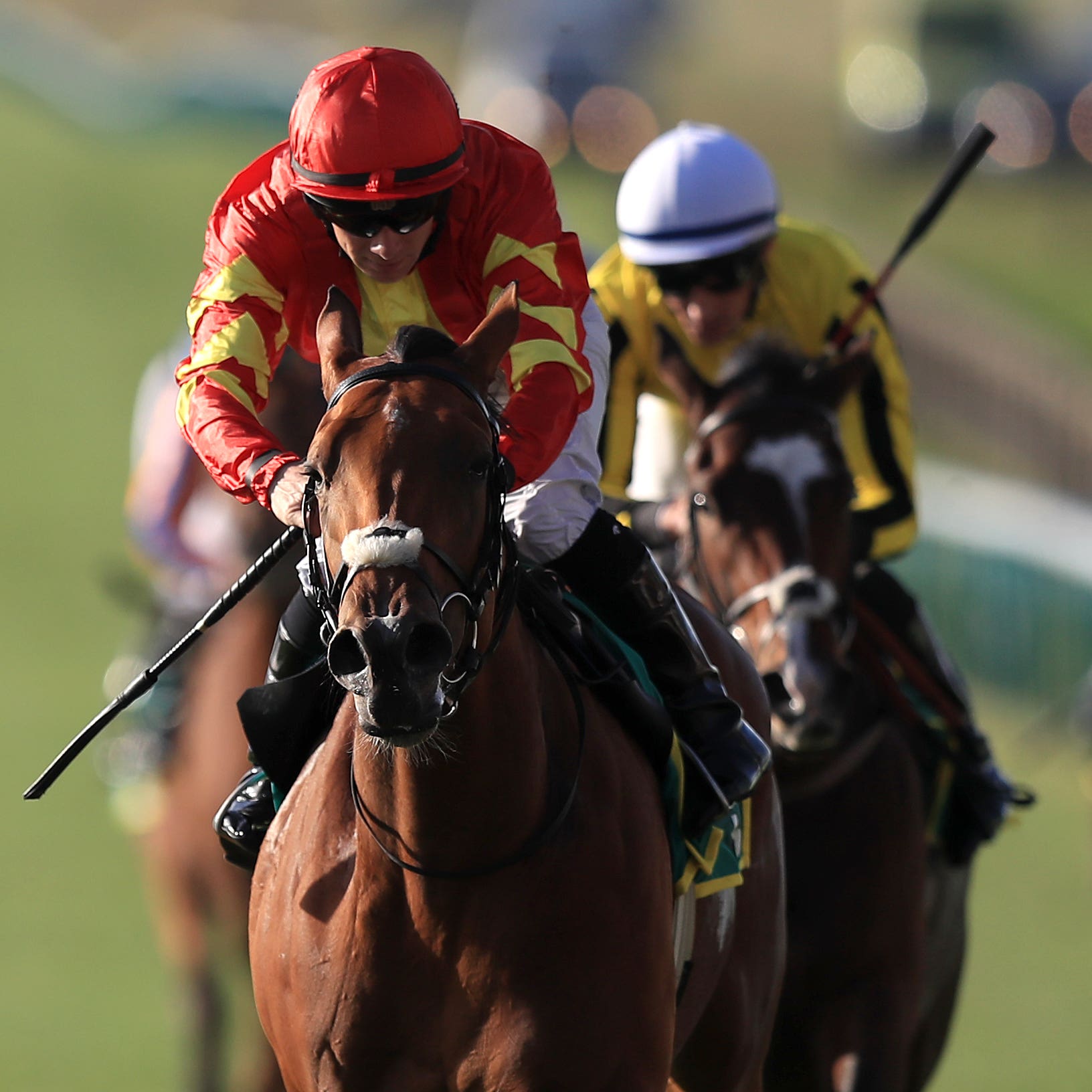 Iridessa wins the Fillies' Mile at Newmarket