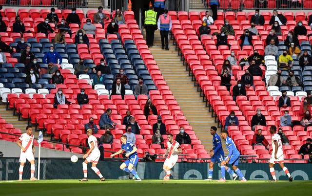 The next step towards the return of spectators to sporting events was made as 4,000 people attended the second FA Cup semi-final between Leicester at Southampton
