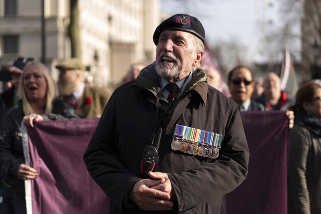 Military veterans protest