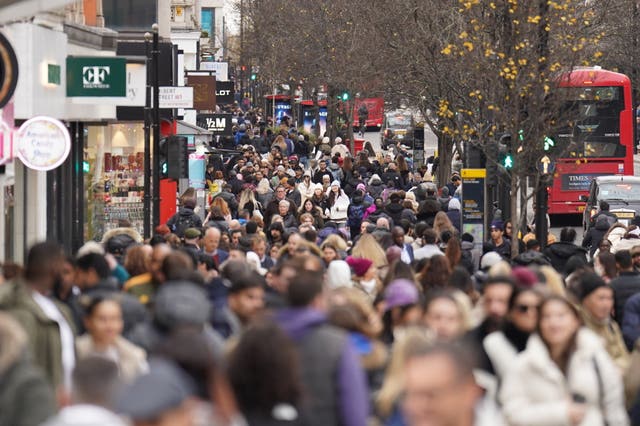 Christmas shopping crowds