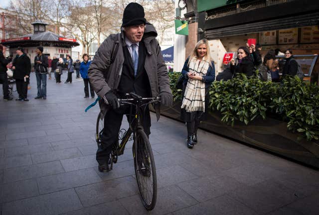 Boris Johnson on his bike