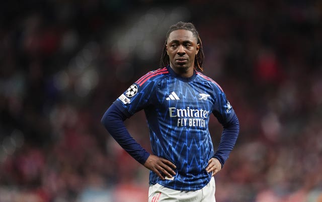 Eberechi Eze reacts after the referee overturned the penalty awarded to Arsenal