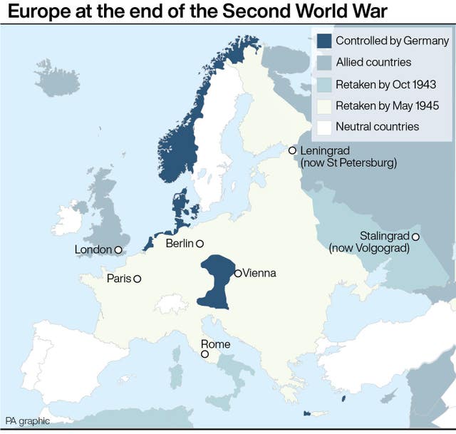 Europe at the end of the Second World War