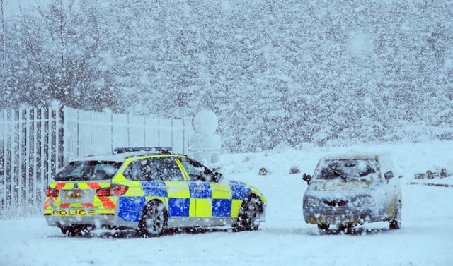 Cars in snowy weather