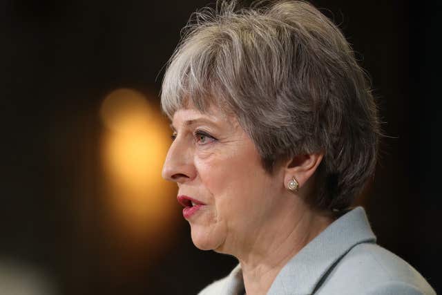 Prime Minister Theresa May giving a speech at Derby College, Derby