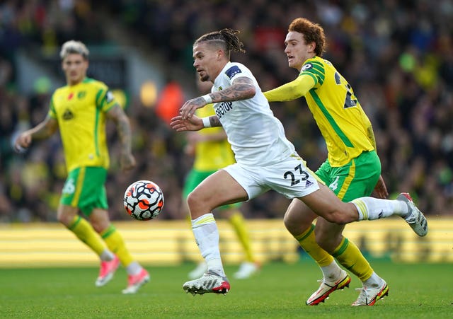 Kalvin Phillips, centre, is likely to be sidelined until the end of February