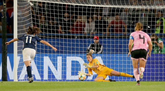 Scotland goalkeeper Lee Alexander saved Florencia Bonsegundo's initial penalty