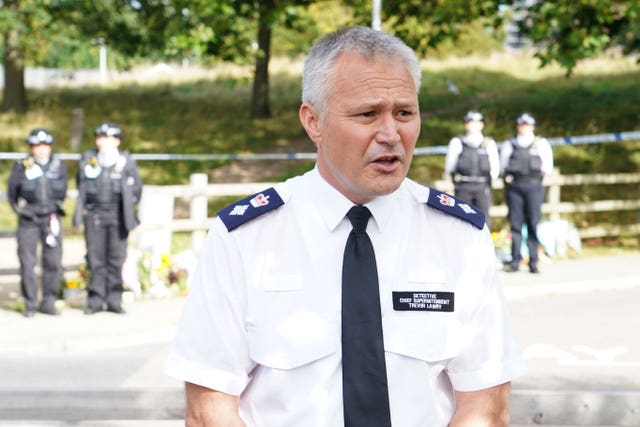 Chief Superintendent Trevor Lawry by speaking to the media at Cator Park in Kidbrooke, south London (Ian West/PA)