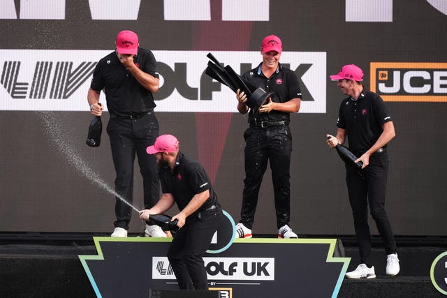 LIV Golf players celebrate