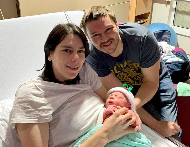 Couple welcome Christmas baby