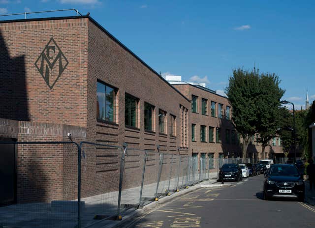 A new school building for the Maria Fidelis Catholic School FCJ, which has been built on the site of 1-39 Drummond Crescent, Euston, London, land which was sold by the Metropolitan Police for £12.9 million in 2014