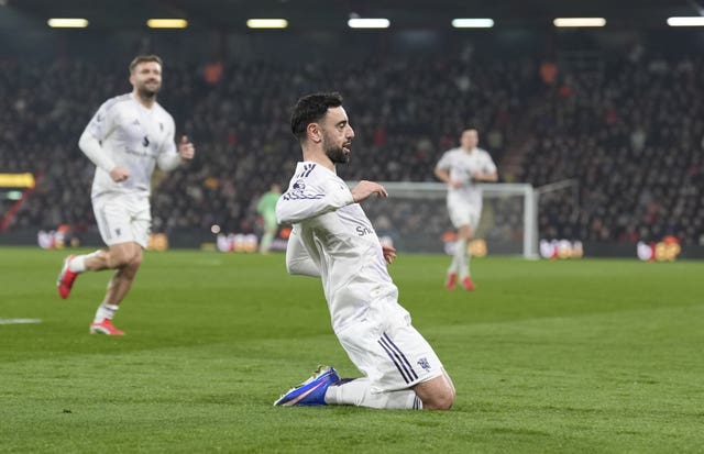 Bruno Fernandes celebrates scoring