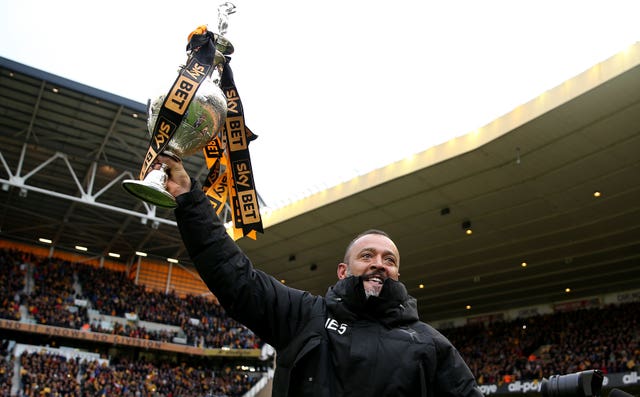 Nuno Espirito Santo led Wolves to promotion from the Championship in his first season in charge (Tim Goode/PA)