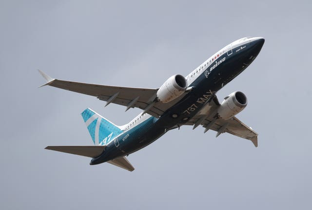 A Boeing 737 Max (Andrew Matthews/PA)