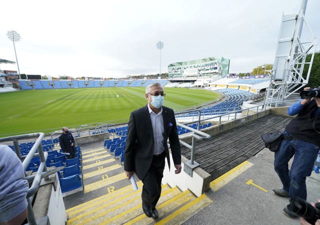 Lord Patel at Yorkshire's Headingley HQ on Monday