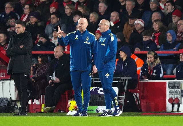 Sean Dyche on the touchline at the City Ground