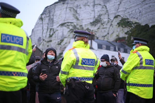 Police at the Port of Dover in Kent