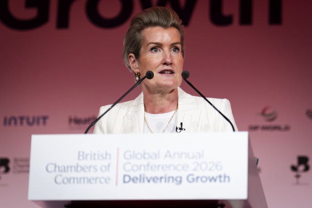 Shevaun Haviland, director general at the British Chambers of Commerce, speaking at the British Chambers of Commerce Global Annual Conference at the QEII Centre, London