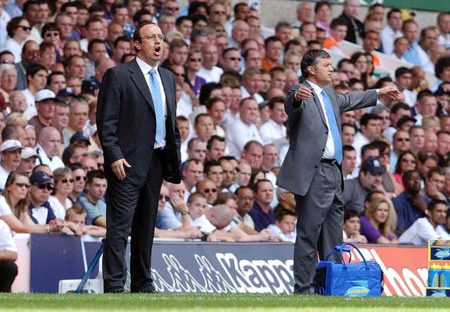 Rival managers Jacques Santini (right) and Raphael Benitez.  (Sean Dempsey/PA Images)