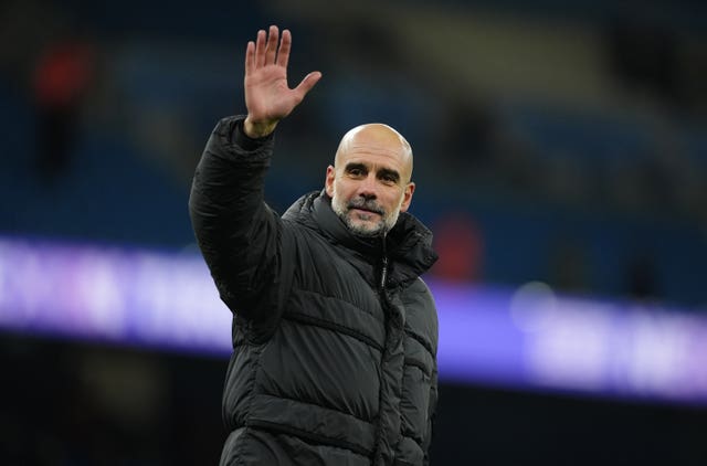 Manchester City manager Pep Guardiola at the final whistle