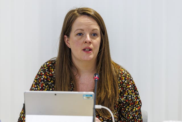 Nuala McAllister during a meeting of the Policing Board