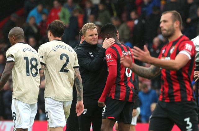 Bournemouth manager Eddie Howe (left)