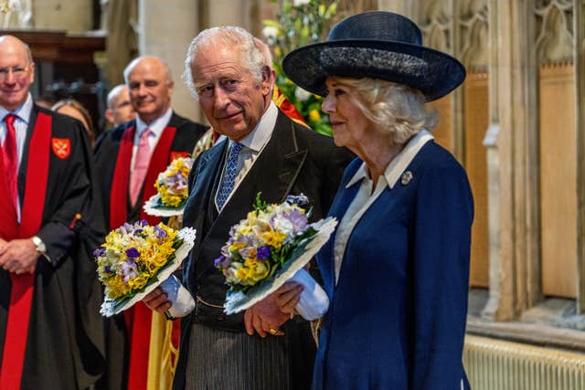 The King and the Queen Consort attending the Royal Maundy Service at York Minster