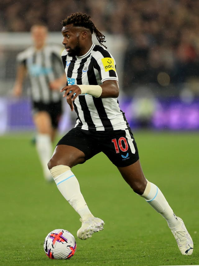 Newcastle's Allan Saint-Maximin will miss the Tottenham game as he continues his recovery from a hamstring injury