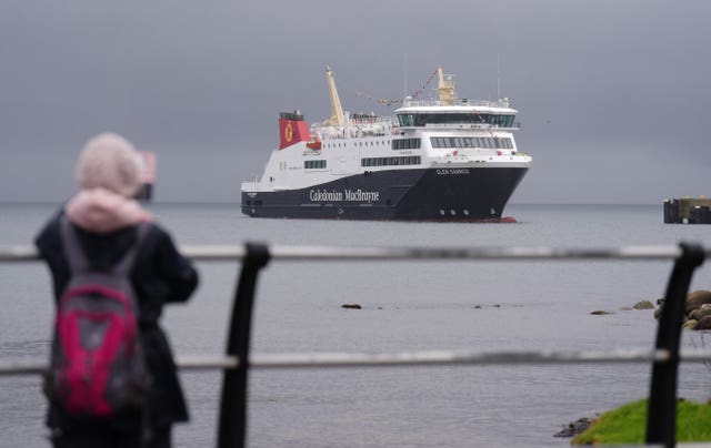 The Glen Sannox ferry at sea