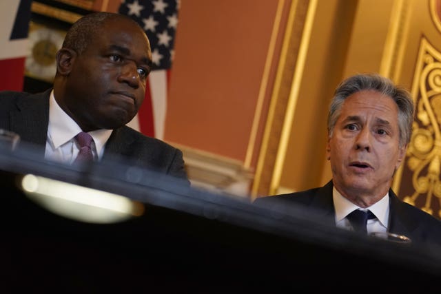 David Lammy and Antony Blinken during a press conference