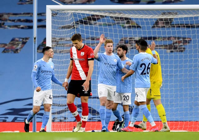 Manchester City celebrate a goal