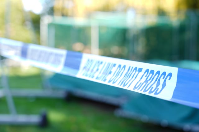 A police cordon around woodland close to the cricket club in Elmley Castle