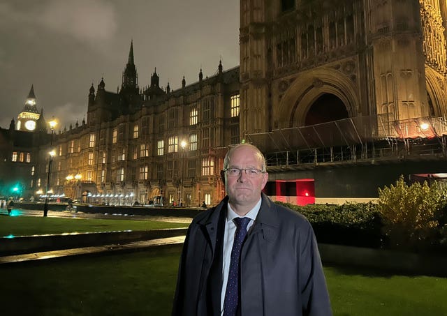 NFU president Tom Bradshaw outside the Houses of Parliament