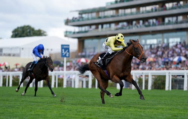 Rosallion (right) in action at Ascot 