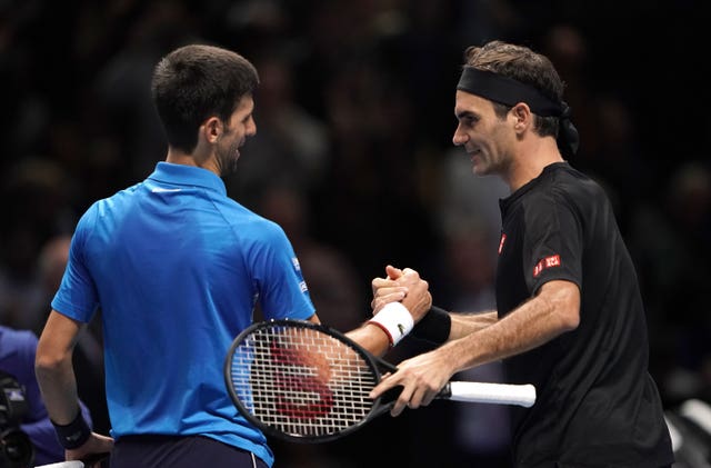 Roger Federer (right) and Novak Djokovic