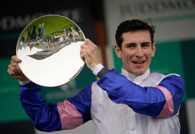 Hector Crouch with his Irish Oaks trophy