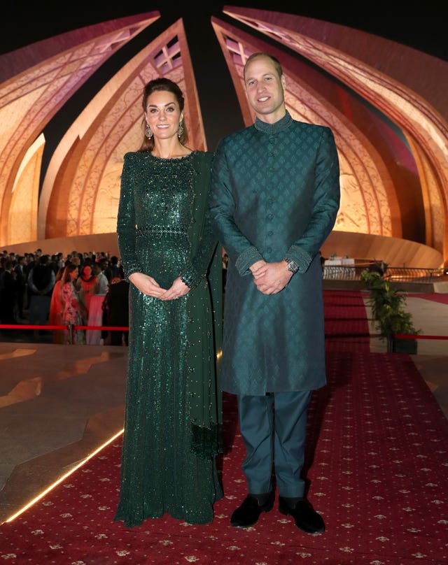 The Duke and Duchess of Cambridge attend a reception at the National Monument in Islamabad