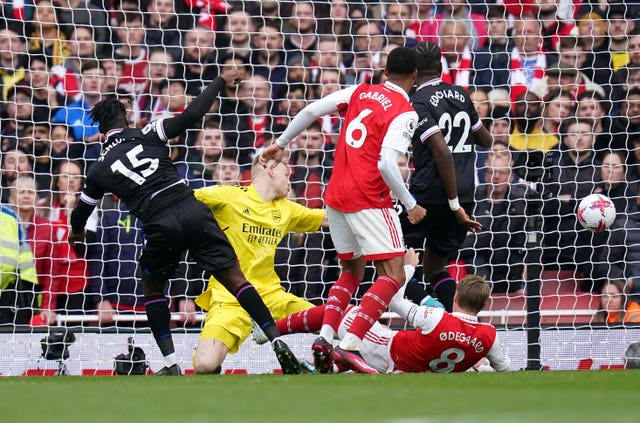 Jeffrey Schlupp scored a rare goal for Palace against Arsenal