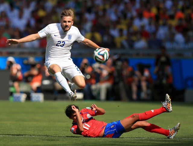 Luke Shaw in action at the 2014 World Cup