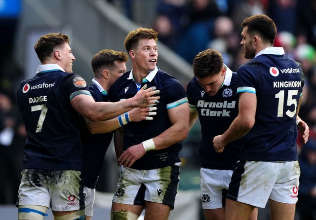 Scotland celebrate against Italy