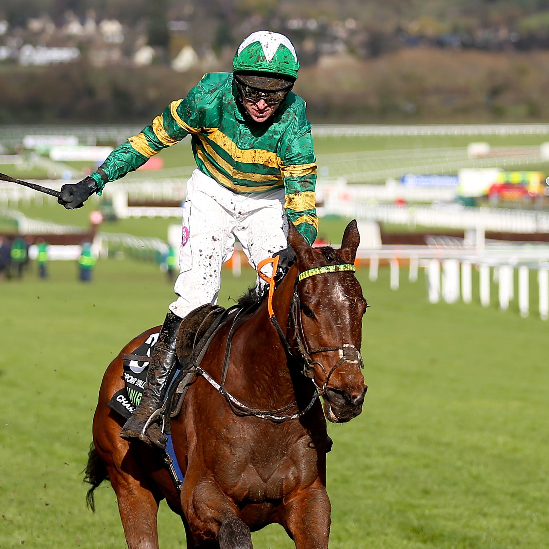 Espoir D'Allen and jockey Mark Walsh on their way to winning the Unibet Champion Hurdle on day one of the Cheltenham Festival