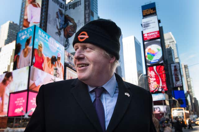 Boris Johnson In Times Square, New York during his tenure as London mayor (Stefan Rousseau/PA)