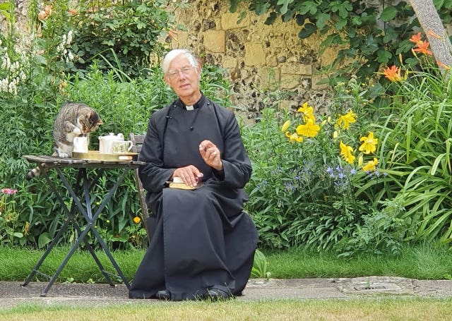 Tiger the cat previously was seen stealing milk (Canterbury Cathedral/PA)