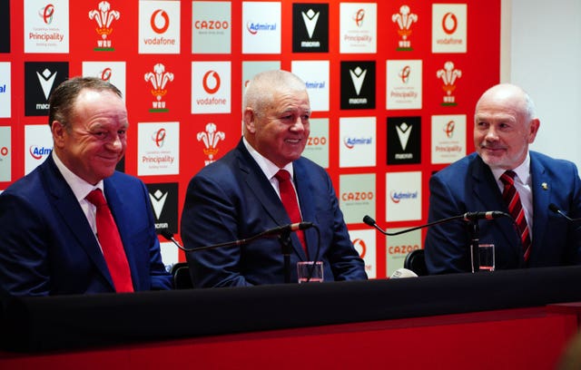 WRU chairman Ieuan Evans, right